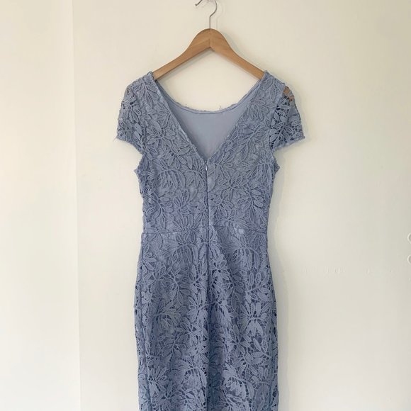 Lulu's Right Sheer, Right Now Periwinkle Blue Lace Bodycon Dress Size M - Picture 7 of 8